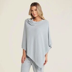 Barefoot Dreams Cozychic Ultra Lite Soft Comfy Poncho in Blue Water One Size
